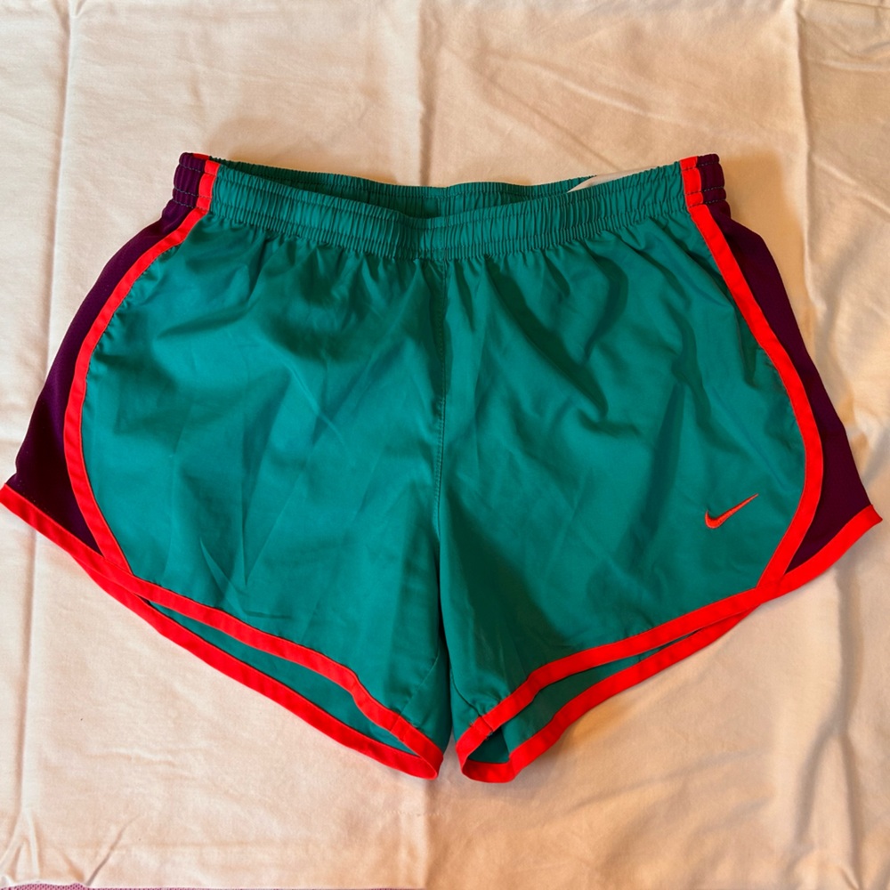 Nike Girl’s Youth Green Teal, Purple Athletic Shorts Size M